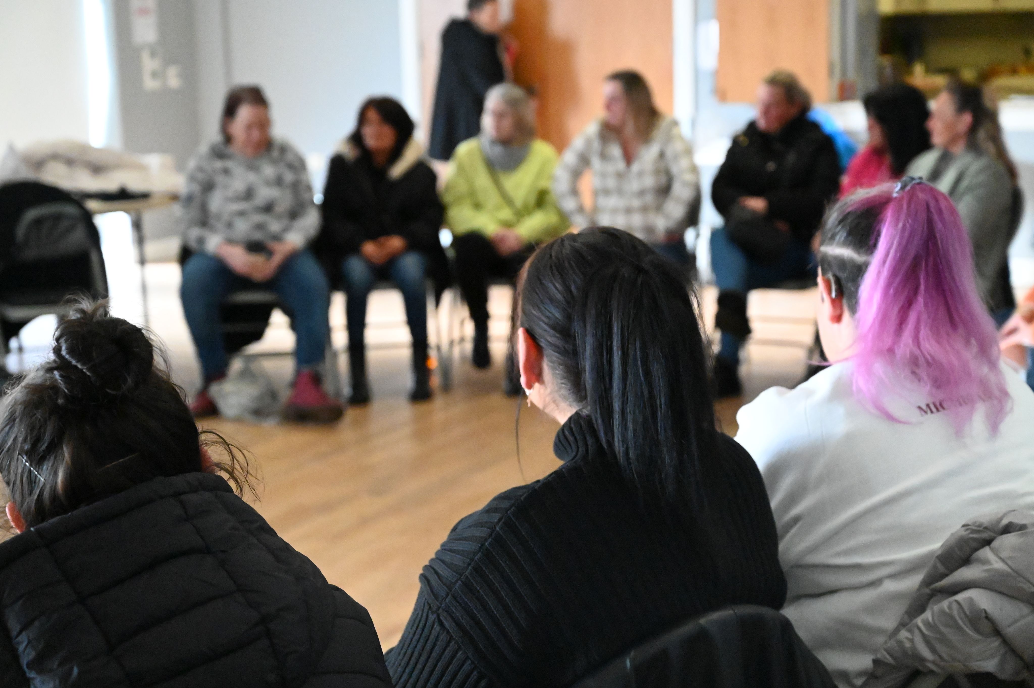 Women gather at the Recovery Cafe in Glasgow (Photo by Anjelica Rubin)